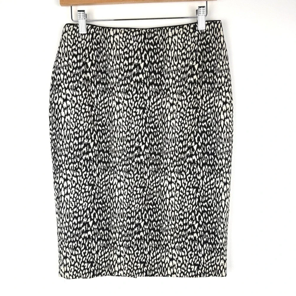 Lafayette 148 New‎ York Leopard Animal Print Pencil Skirt Size 2 Office Siren